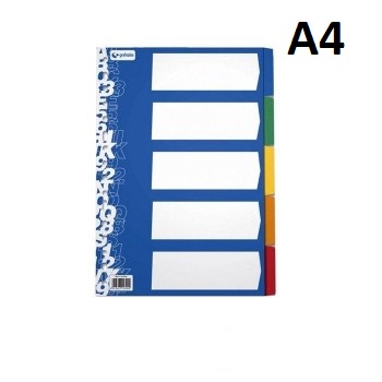 Juego separador A4 de 5 posiciones (colores)