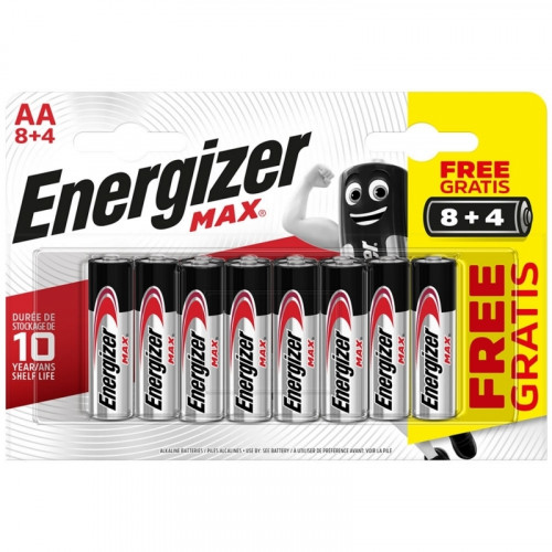 Blster Energizer de 8 + 4 pilas alkaline AA tipo LR06