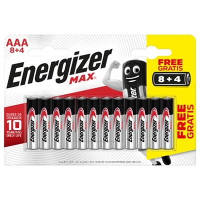 Blster Energizer de 8 + 4 pilas alkaline AAA tipo LR03