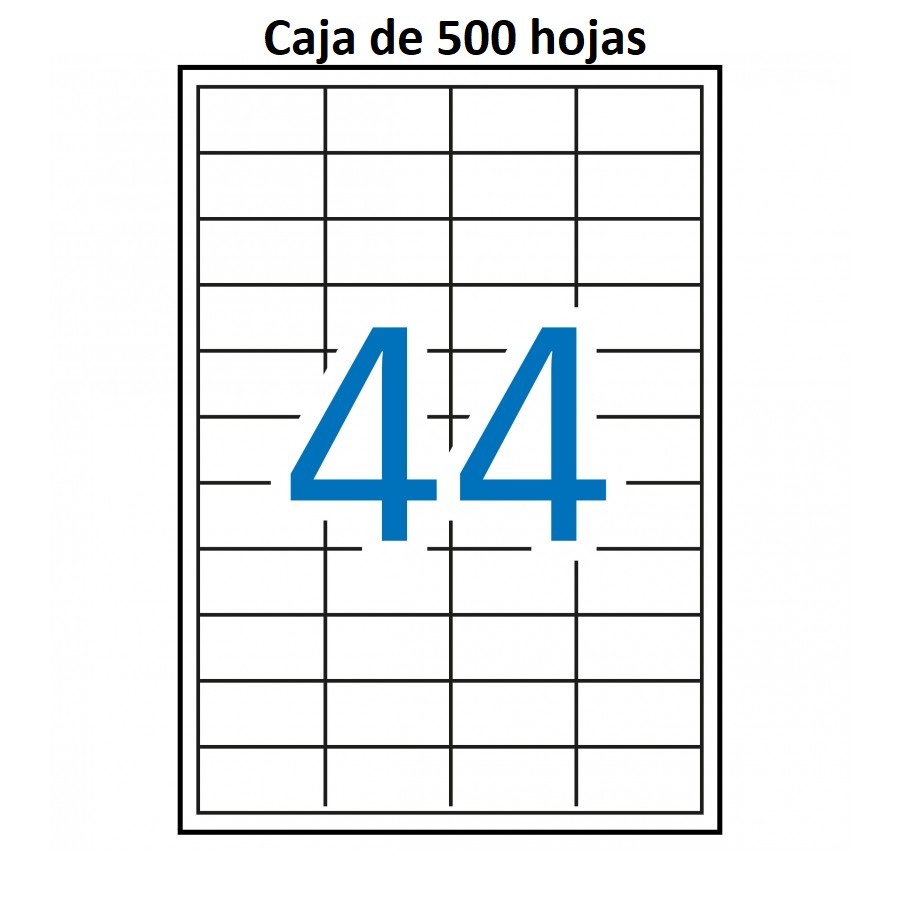 Etiquetas MULTI3 para imprimir c.rectos 48,5 x 25,4 (500 hojas)