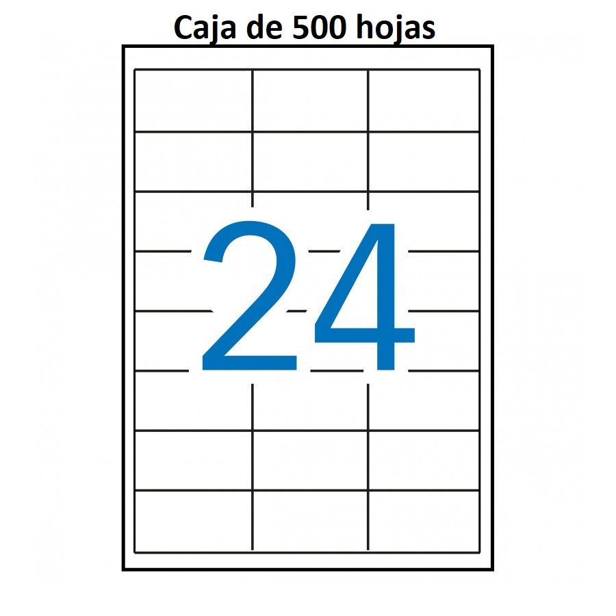 Etiquetas MULTI3 para imprimir c.rectos 64,6 x 33,8 (500 hojas)