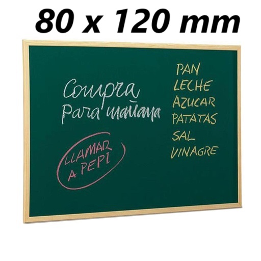 Pizarra verde con marco de madera 80 x 120 mm