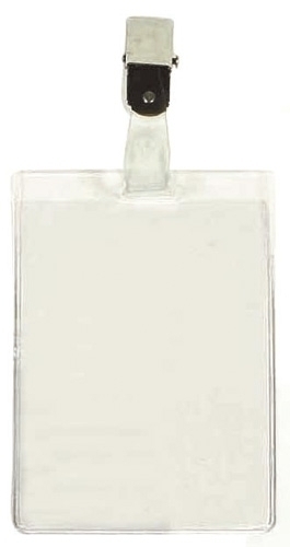 Funda identificativa vertical transparente con pinza 90 x 62 mm 
