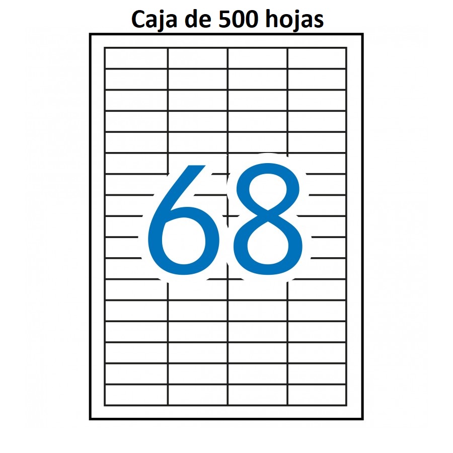 Etiquetas MULTI3 para imprimir c.rectos 48,5 x 16,9 (500 hojas)