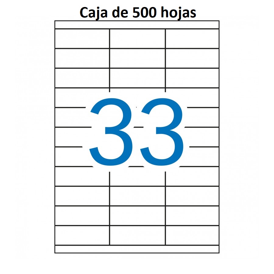 Etiquetas MULTI3 para imprimir c.rectos 70 x 25,4 (500 hojas)