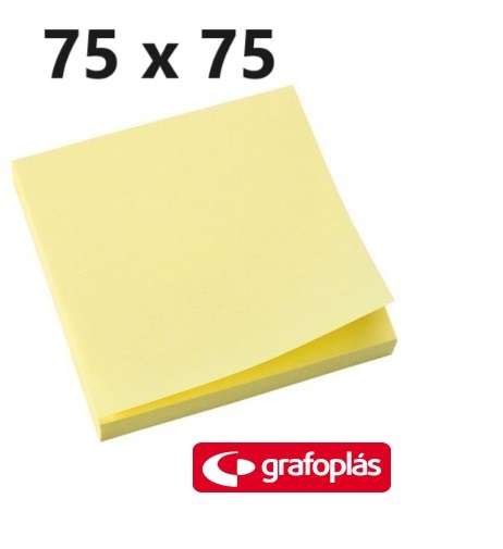 Bloc de notas adhesivas Grafo amarillo medida 76 x 76 mm